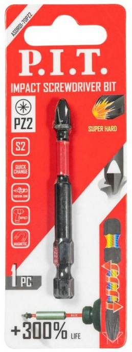 Бита P.I.T. ASDR01-70PZ2 ударная магнитная PZ2x70 мм, IMPACT, торсионная зона