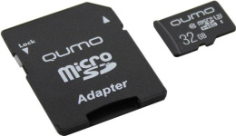 Micro SecureDigital 32Gb QUMO QM32GMICSDHC10U3 {MicroSDHC Class 10 UHS-I U3, SD adapter}