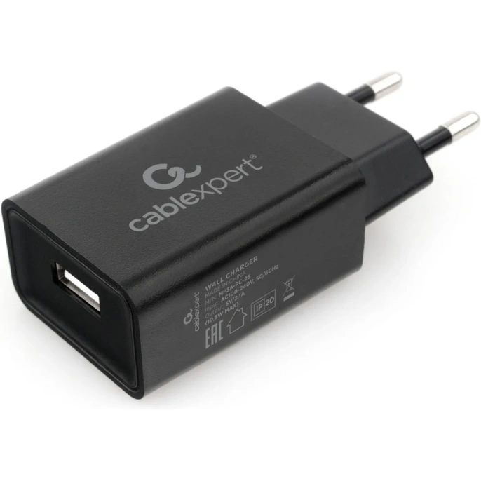 Адаптер питания Cablexpert 100/220V - 5V USB 1 порт, 2A, черный MP3A-PC-25