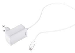 Сетевое зарядное устройство HAMA H-178342, 8-pin Lightning, 12Вт, 2.4A, белый [00178342]