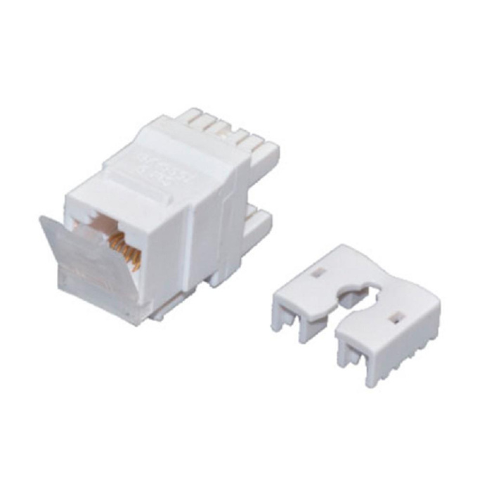 Rexant 02-0254-1 Модуль Keystone Jack RJ-45 8P8C , UTP неэкранированный, CAT 6, тип 180 градусов, с пылезащитной шторкой, белый PRO
