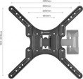 Кронштейн для телевизора ONKRON M2, 26-65", настенный, поворот и наклон,  черный