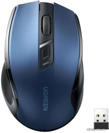Беспроводная компьютерная мышь UGREEN MU006 25753 Ergonomic Wireless Mouse 2.4G 4000DPI Silence Design 2.4 GHz&BT. Цвет: синий