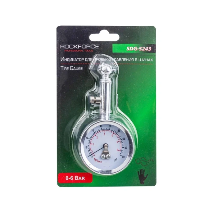 Индикатор для проверки давления в шинах Rockforce 0-6 bar RF-SDG-5243(57069)