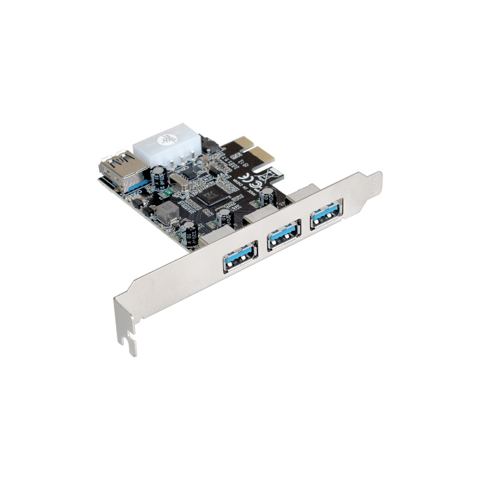 Контроллер ExeGate EXE-367 (PCI-E x1 v2.0, 3*USB3.0 ext. + 1*USB3.0 int., разъем доп.питания, VIA Labs Chipset VL805) EX283720RUS