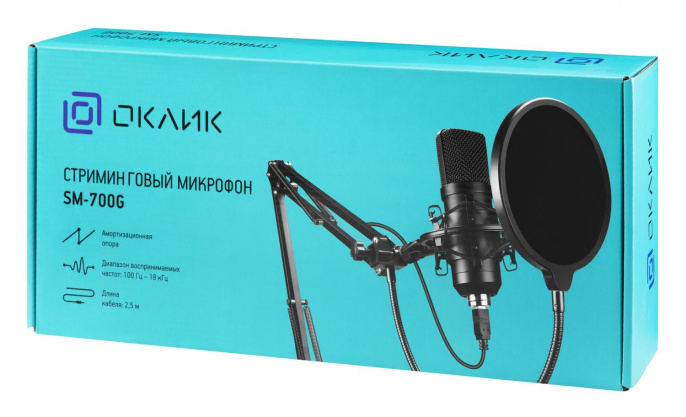 Микрофон Oklick SM-700G,  черный [1456135]