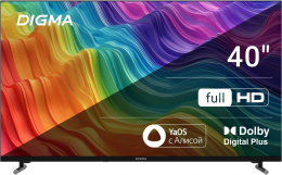 40" Телевизор Digma DM-LED40SBB33 FULL HD, СМАРТ ТВ, YaOS, черный