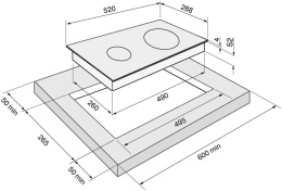 Индукционная варочная поверхность Krona Vento 30 BL V1, конфорок: 2 шт.,  стеклокерамика,  независимая, черный