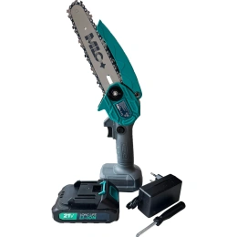 Аккумуляторная цепная пила MLC шина 15.2 см,21В, АКБ Li-ion 1.3 А*ч YH-DZ-102