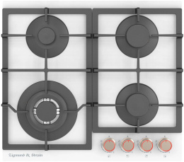 Газовая варочная поверхность Zigmund & Shtain Hi-tech MN 199.61 W стекло белое