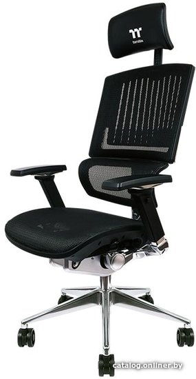 Офисное кресло Thermaltake Cyberchair E500 Black GGC-EG5-BBLFDM-01 для руководителя, механизм мультиблок, максимальная нагрузка 150 кг