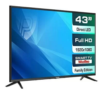 Телевизор LED Prestigio 43" PTV43SS06YCISBK Top WR черный FULL HD 50Hz DVB-T2 DVB-C DVB-S DVB-S2 USB WiFi Smart TV (RUS)