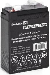 Аккумуляторная батарея ExeGate DT 6028 (6V 2.8Ah, клеммы F1) EX282946RUS