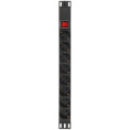 5bites PDU819P-01 Блок розеток 8S / PVC / SWITCH / 1U / 19" / 2M*3G*1.5MM2 / VDE