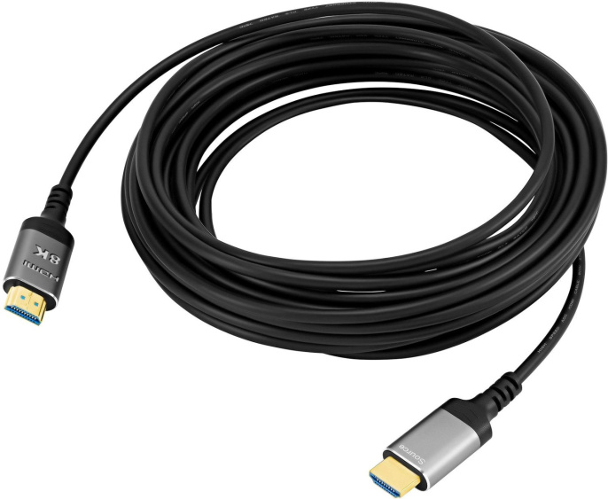 Кабель аудио-видео Digma HDMI 2.1 AOC,  HDMI (m) -  HDMI (m),  ver 2.1,  10м, GOLD,  черный [hdmi-aoc2.1-10]