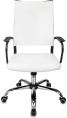 Кресло руководителя Бюрократ CH BALANCE SL, экокожа, до 150кг, топ-ган, фиксированные подлокотники,  белый