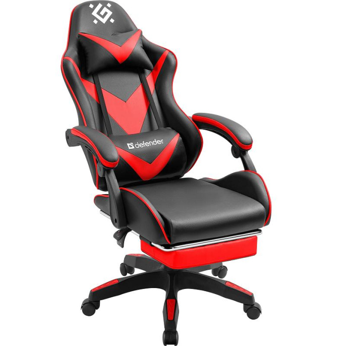 Defender игровое кресло Minion чер/крас,класс 4,PU,подножка,64325