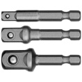 STAYER Набор MASTER "MAXFIX": Адаптеры для торцовых головок, сталь 40Cr, 3 предмета E1/4-1/4", E1/4-3/8", E1/4-1/2", 50 мм [26656-H3]