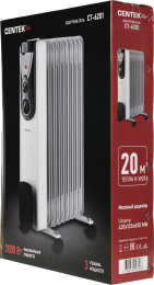 Масляный радиатор CENTEK CT-6201, 2000Вт, 9 секций, 3 режима, белый