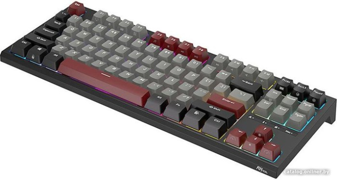 Клавиатура Royal Kludge RK-R87 Black/Gray/Red черный/серый/красный, механическая, проводная, горячая замена клавиш, подсветка RGB, синие свичи