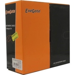 Кабель ExeGate FUTP4-C5e-CCA-S24-IN-PVC-GY-100 FTP 4 пары кат.5e CCA, 24AWG, экран, бухта 100м, серый, PVC EX281812RUS