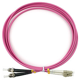 Оптический патч-корд duplex LC-ST 50/125 MM Cabeus FOP-50-OM4-LC-ST-2m 2 метра маджента LSZH