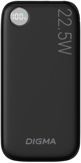 Внешний аккумулятор (Power Bank) Digma DGPF10B,  10000мAч,  черный [dgpf10b22pbk]