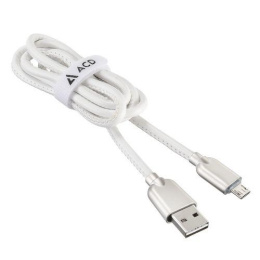 Кабели USB ACD USB кабель ACD-Allure MicroUSB ; USB-A Кожа, 1м, белый ACD-U926-M1W