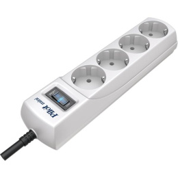 Сетевой фильтр Сетевой фильтр PILOT mini , 1,8м, 4 розетки, 10А/2,2кВт, св.серый, Россия (Pilot mini 1.8m)