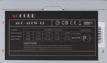 Блок питания Accord ACC-400W-12,  400Вт,  120мм, черный [acc-400-12]