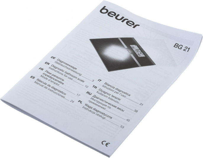Напольные весы BEURER BG21, до 180кг, цвет: черный [764.30]