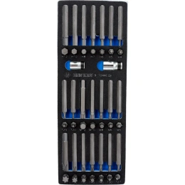Набор вставок бит 10 мм TORX, SPLINE, HEX, ложемент, 44 предмета KING TONY 9-1044CQV