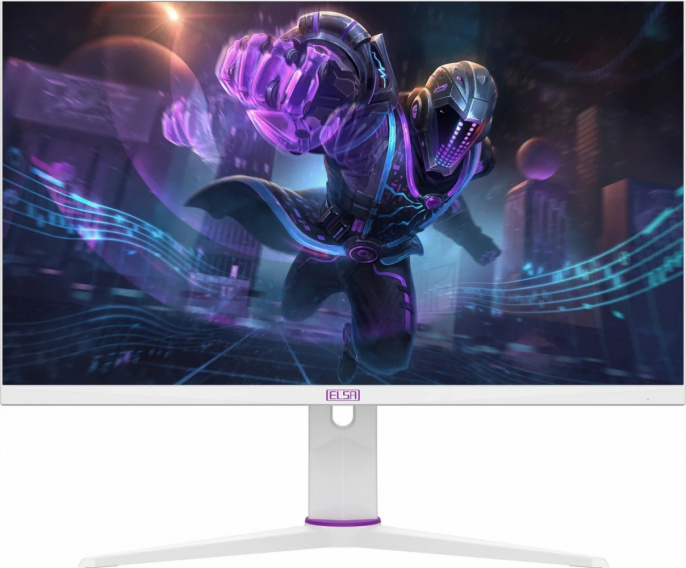 27" Монитор ELSA EA271FXV White игровой, 16:9, 1920x1080, IPS, 280 Гц, AMD FreeSync /NVIDIA G-Sync, 2xHDMI+2xDP, 3.5 jack, Ext. PSU, регулировка высоты, портретный режим, поворотный 30°, VESA100