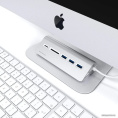 USB-концентратор Satechi Type-C USB Hub & Micro/SD Card Reader. Интерфейс USB-C. 3 порта USB 3.0 , слоты для карты памяти. Цвет серебряный. (ST-TCHCRS)