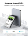 Бокс внешний для жесткого диска UGREEN CM300 70498 2.5-Inch SATA External Hard Drive Enclosure. Цвет: серый