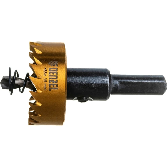 Коронка HSS с нитридтитановым покрытием по металлу 35 мм DENZEL 724110