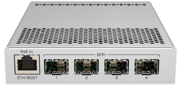 Управляемый коммутатор 3-го уровня Mikrotik CRS305-1G-4S+IN настольный, матрица 82 Гбит/с, 1xGbit, 4xSFP+, PoE