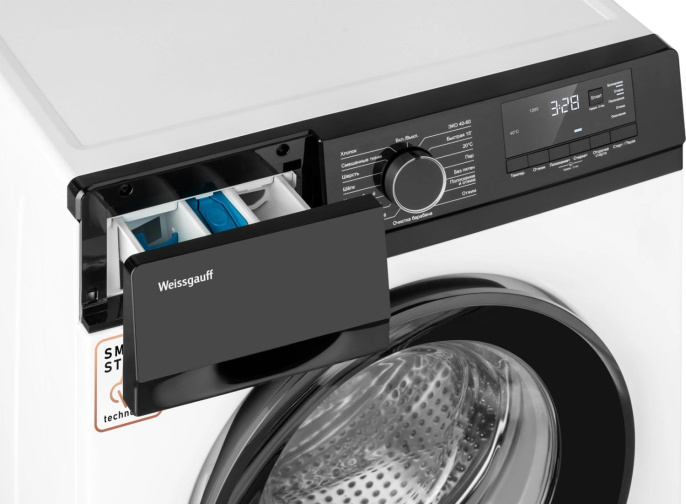 Стиральная машина WEISSGAUFF WM 45106 Steam, с фронтальной загрузкой, 6кг, 1000об/мин, с паром