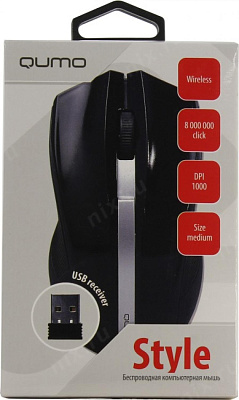 Манипулятор Qumo Wireless Optical Mouse Style M15 (RTL) USB 3btn+Roll беспроводная 22540