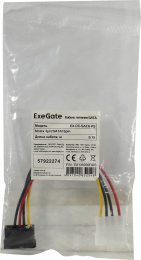 Кабель питания SATA ExeGate EX-CC-SATA-PS Molex 4pin/SATA15pin, 0,15м EX138936RUS