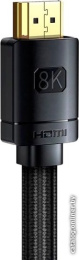 Кабель Baseus CAKGQ-J01 High Definition Series Adapter Cable 8K HDMI 2.1 to 8K HDMI 8K 2.1 1m; 48 Гбит/с; поддрежка: 3D Video, 8K@60Hz, 4K@120Hz, 2K@144Hz, Static HDR, Dynamic HDR, VRR, QMS, ALLM, eARC; Black