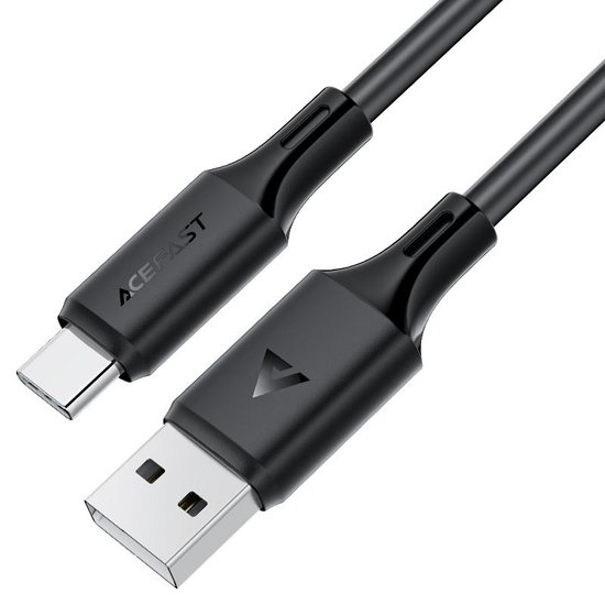 Кабель AceFast C17-04 USB Type-A - USB Type-C (1.2 м, черный) USB 2.0 Type-C/USB 2.0 Type-A, черный, длина 1.2 м