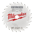 Диск пильный Milwaukee 160x20x2.2x24 ATB 4932471290 по дереву для циркулярной пилы, угол атаки зуба: +15°, низкая вибрация