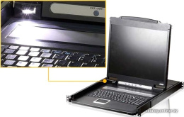KVM консоль ATEN 19" Single Rail LCD Console PS/2-USB, VGA CL1000N-ATA-RG