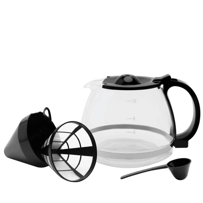 Капельная кофеварка RAGEX R405-000 с ЖК-дисплеем, 1.25 литра, 750 Вт, черный