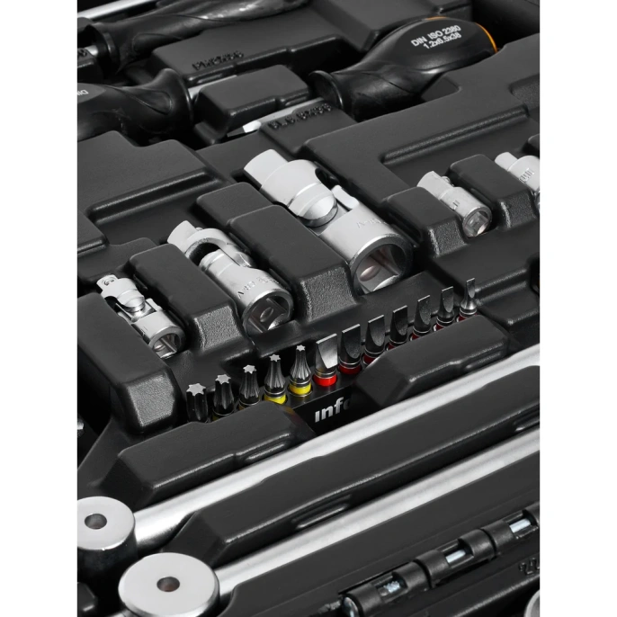 Набор инструментов Inforce 150 предметов 1/2" & 3/8" & 1/4", Сталь Cr-V, Сталь Cr-V, Профессиональный, 06-07-21