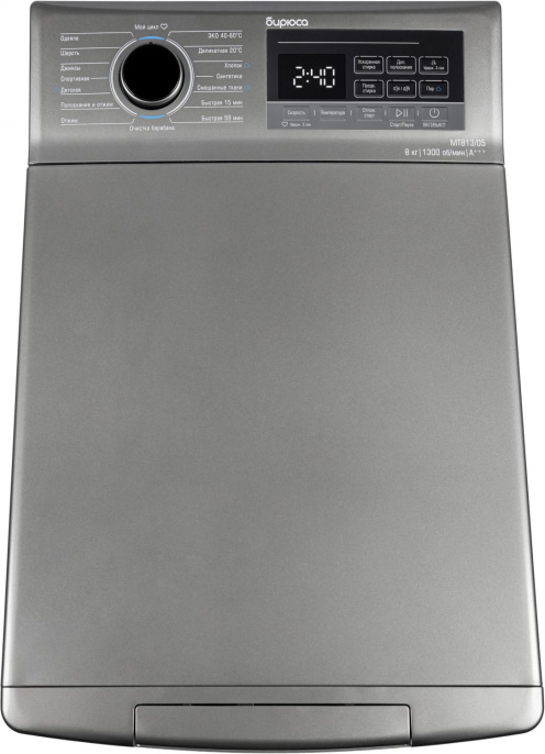 Стиральная машина Бирюса WM-MT813/05 M, с вертикальной загрузкой, 8кг, 1300об/мин, с паром, инверторная