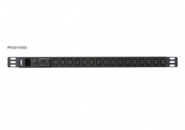 ATEN PE0216SG-AT-G Устройство распределения питания, без управления, 16A, 3.84kW, 16 портов, 1 банк,, ввод C20, 16*C13;защита от повыш. напряжения;без шнуров