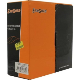 Кабель ExeGate UTP4-C5e-CCA-S24-IN-PVC-GY-100 UTP 4 пары кат.5e CCA, 24AWG, бухта 100м, серый, PVC EX281816RUS