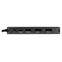 Док-станция Docking station HIPER USB-C HUB 11in1 1*USB-C 100W PD, 1*HDMI 4K@60Hz, 2*DP 4K@60Hz, 2*USB-A 3.0 5Gbps data , 1*USB-C 3.0 5Gbps data , 1*microSD, 1*SD, 1*3.5mm audio, 1*RJ45 Gb